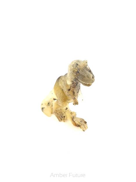 Rzeźba z bursztynu - tyranozaur
