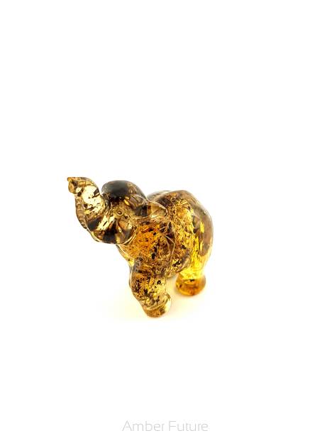 Słoń - rzeźba słonia z bursztynu / amber elephant sculpture