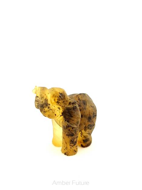 Słoń - rzeźba słonia z bursztynu / amber elephant sculpture